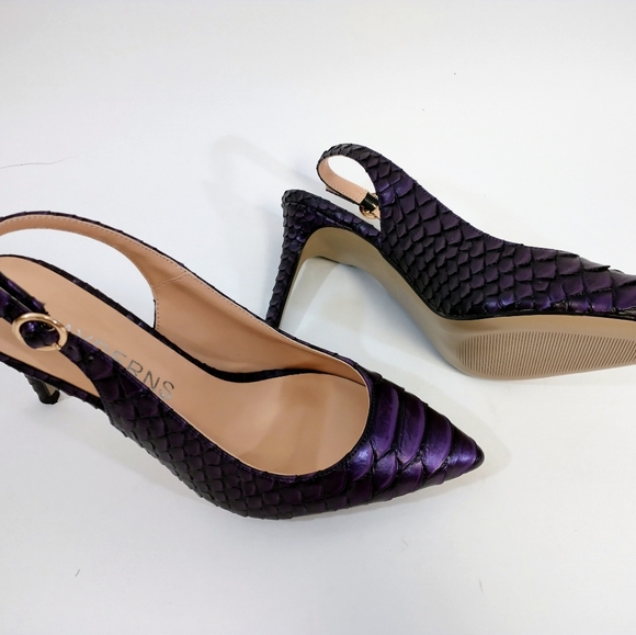 Wayderns Women's Pointed Toe Slip-on Slingback Stilleto Heel Pumps Shoes Size 6 - Picture 3 of 7